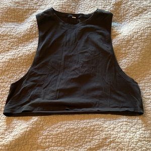 Lululemon black crop muscle tank, worn once